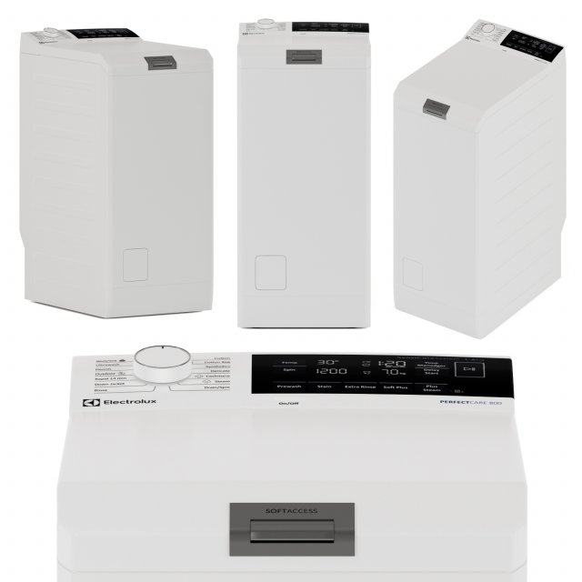 Washing machine Electrolux EW7T3362U Modelo 3D .c4d .max .obj .3ds .fbx .stl .blend 