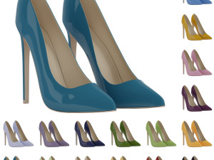 Lacquered ladies high heeled shoes Modèle 3D