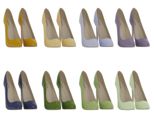 Lacquered ladies high heeled shoes 3Dモデル
