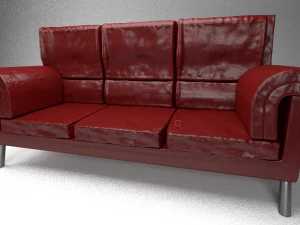 canap&eacute; en cuir Modèle 3D