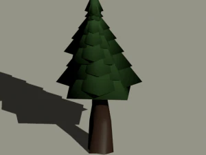 drzewo low Poly do gier wideo Model 3D