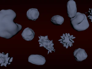 बैक्टीरिया और वायरस लो पॉली 3D मॉडल