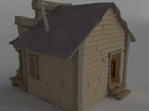 low poly western sheriff building 3D 模型