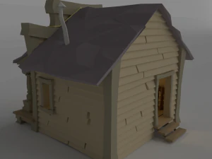 low poly western sheriff building 3D Model