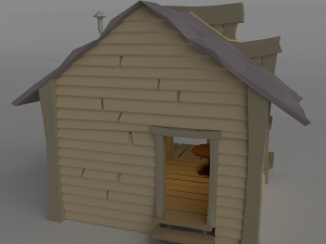 low poly western sheriff building 3D 模型