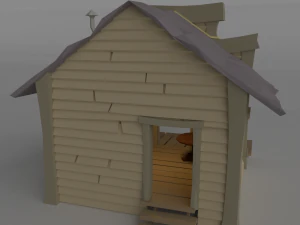 low poly western sheriff building 3D Model