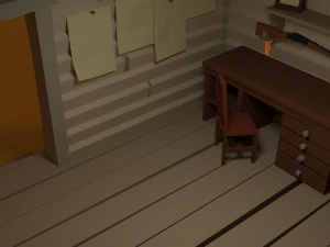 low poly western sheriff building 3D Model