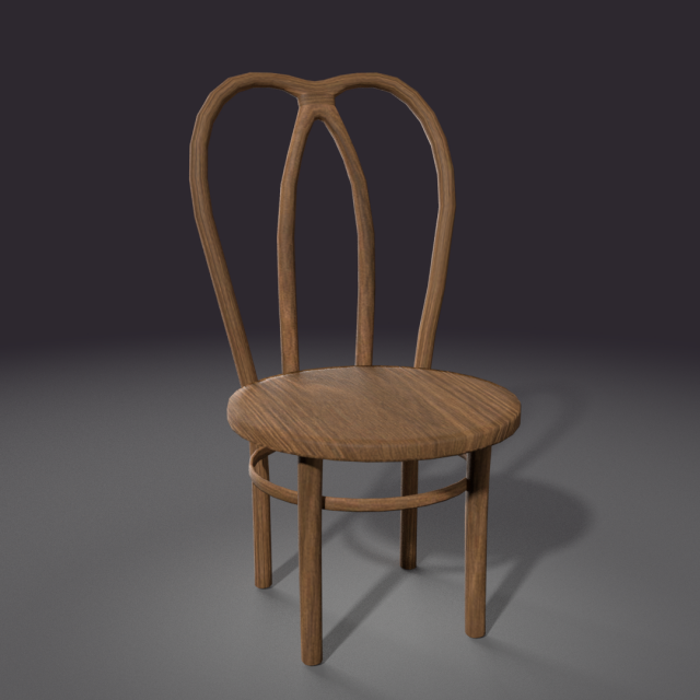 wooden chair Modello 3D .c4d .max .obj .3ds .fbx .stl .blend 