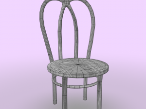 wooden chair Modello 3D