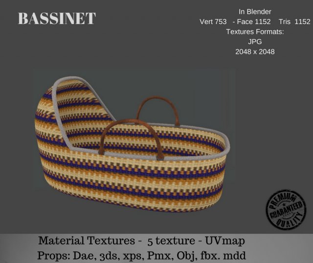 bassinet Modelo 3D .c4d .max .obj .3ds .fbx .stl .blend 
