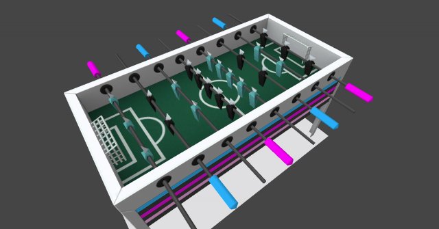 foosball table decades 3D Model .c4d .max .obj .3ds .fbx .stl .blend 