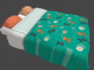 beds couple Modello 3D