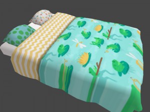 beds couple Modello 3D