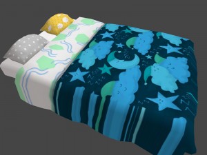 beds couple Modello 3D
