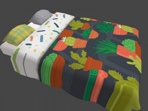 beds couple Modello 3D