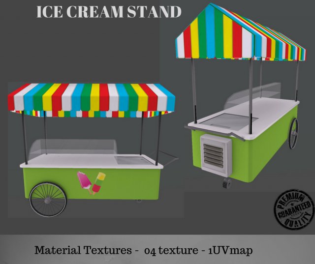 ice cream stand 3D मॉडल .c4d .max .obj .3ds .fbx .stl .blend 
