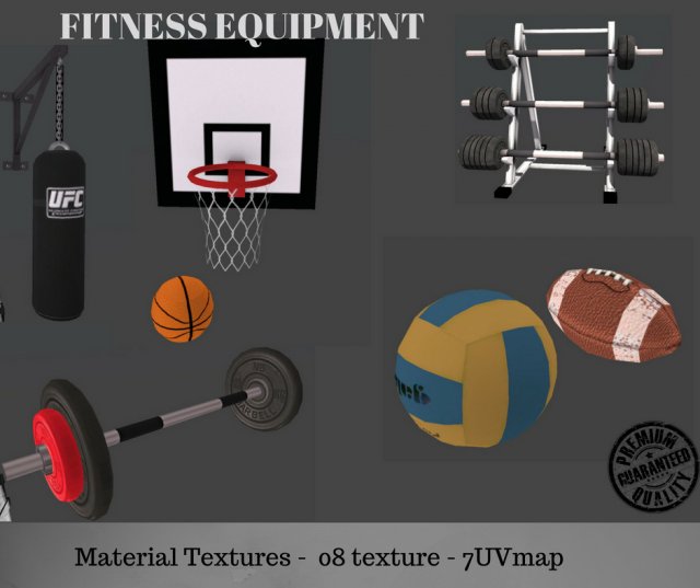 fitness equipment Modelo 3D .c4d .max .obj .3ds .fbx .stl .blend 