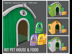 набор корма для дома для домашних животных 3D Модель