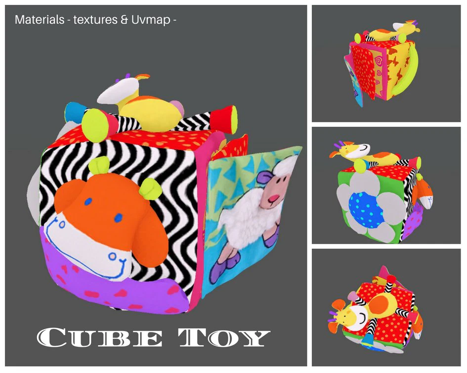 cube toy 3D Model .c4d .max .obj .3ds .fbx .stl .blend 
