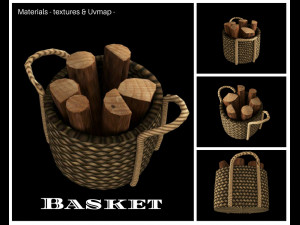 wood basket 3D-Modell