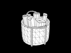 wood basket 3D मॉडल