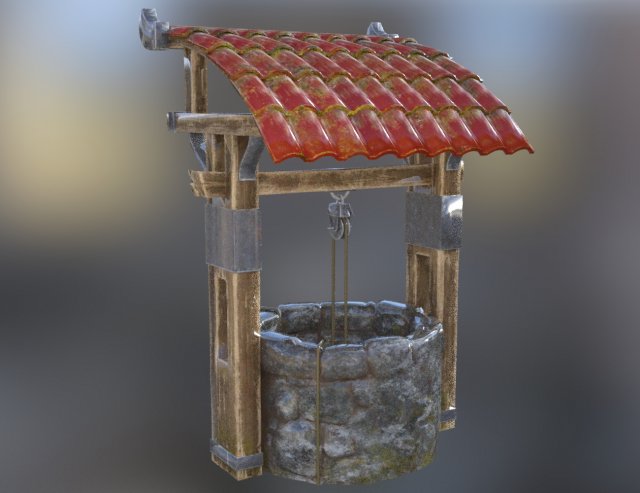 old well 3D Model .c4d .max .obj .3ds .fbx .stl .blend 