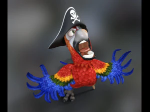 pirata pappagallo Modello 3D