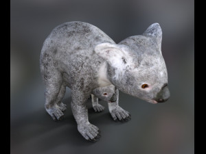 koalas mom and baby 3D Модель
