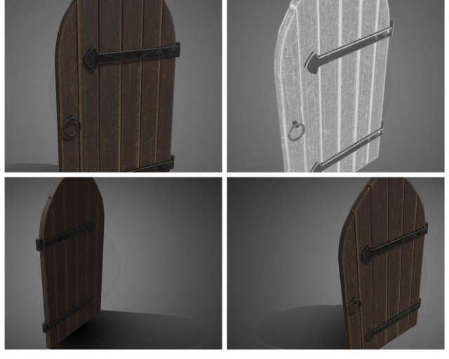 medieval door 3D 模型 .c4d .max .obj .3ds .fbx .stl .blend 