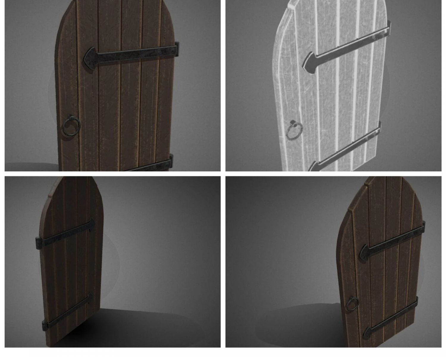 medieval door 3D Model .c4d .max .obj .3ds .fbx .stl .blend 