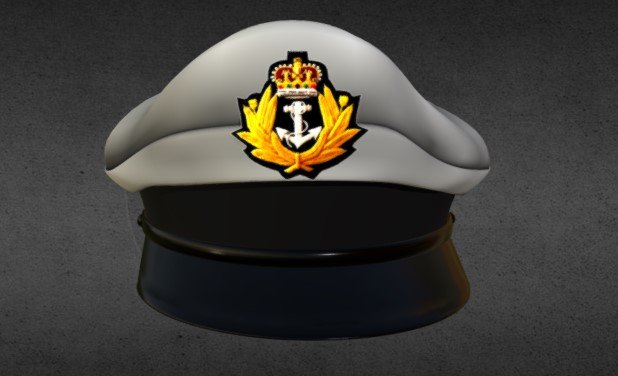 cap navy 3D Model .c4d .max .obj .3ds .fbx .stl .blend 