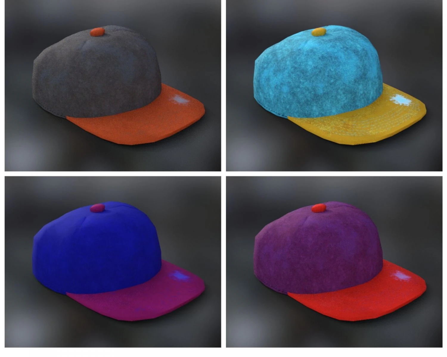 cap young 5 colors unissex 3D Model .c4d .max .obj .3ds .fbx .stl .blend 