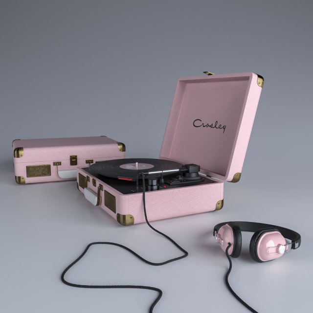 pink crosley 3D Model .c4d .max .obj .3ds .fbx .stl .blend 