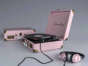 pink crosley Modello 3D