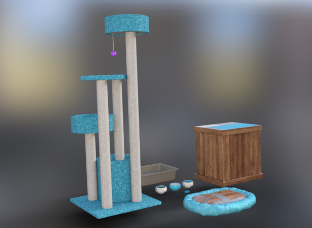cat props accessories 3D Model .c4d .max .obj .3ds .fbx .stl .blend 
