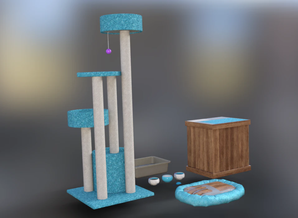 accesorios para gatos Modelo 3D .c4d .max .obj .3ds .fbx .stl .blend 