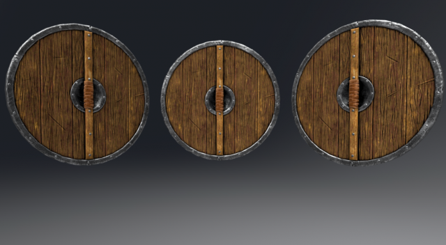 viking shields props set 3D-Modell .c4d .max .obj .3ds .fbx .stl .blend 