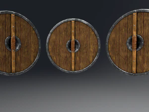 Set di oggetti di scena per scudi vichinghi Modello 3D