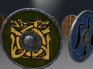 viking shields props set 3D-Modell