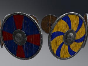 viking shields props set 3D-Modell