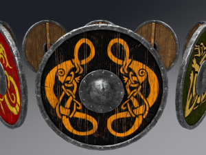 viking shields props set 3D-Modell