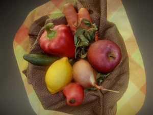 cesta de legumes Modelo 3D