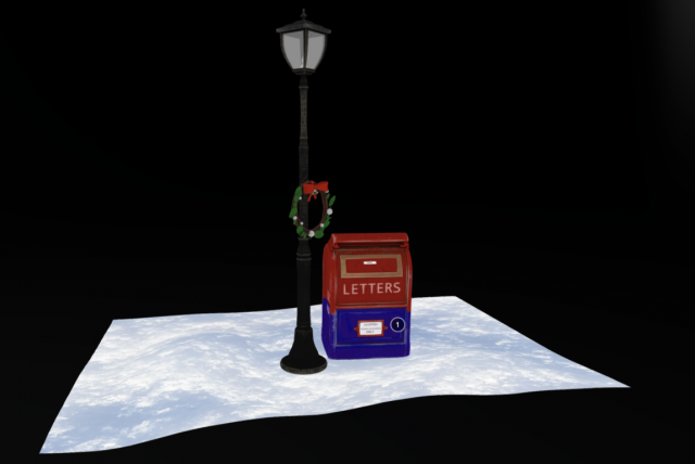 xmas small winter scene Model 3D .c4d .max .obj .3ds .fbx .stl .blend 