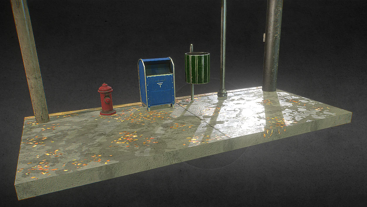 street assets 3D Model .c4d .max .obj .3ds .fbx .stl .blend 