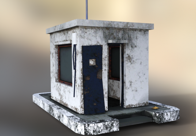 abandoned security cabine Model 3D .c4d .max .obj .3ds .fbx .stl .blend 