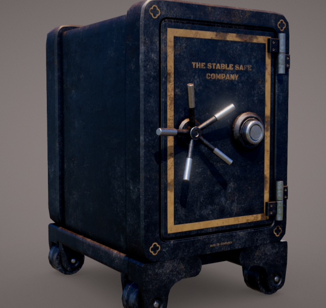 antique safe 3D Model .c4d .max .obj .3ds .fbx .stl .blend 