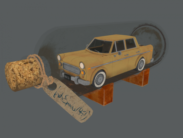 bottled car 3D Модель .c4d .max .obj .3ds .fbx .stl .blend 