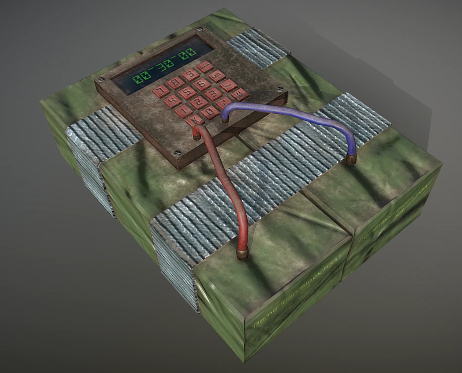 폭탄 c4 3D 모델 .c4d .max .obj .3ds .fbx .stl .blend 