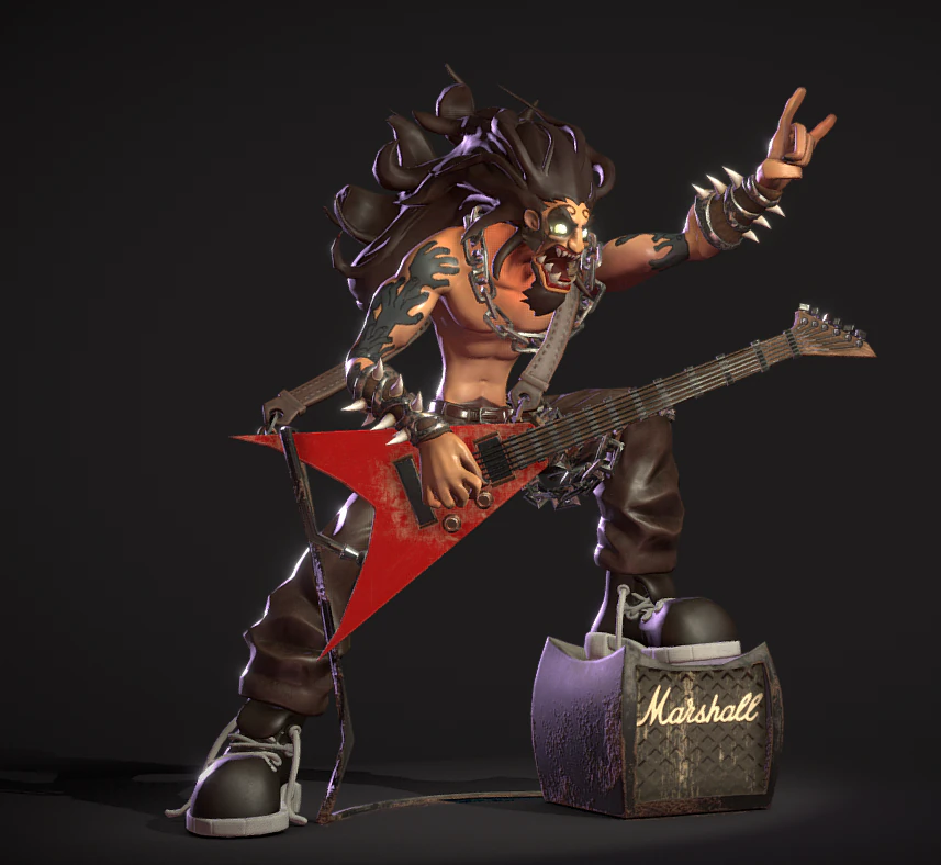 rocker dude decor 3D Model .c4d .max .obj .3ds .fbx .stl .blend