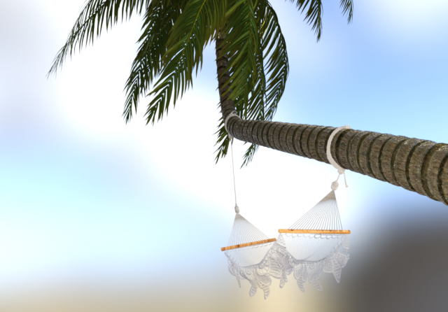 coconut hammock realistic Model 3D .c4d .max .obj .3ds .fbx .stl .blend 